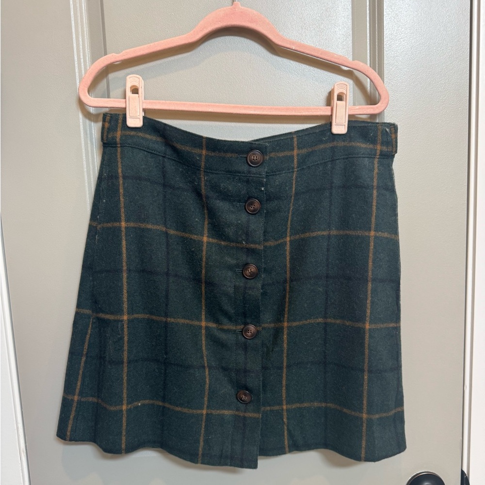 Madewell Plaid Button-up Skirt